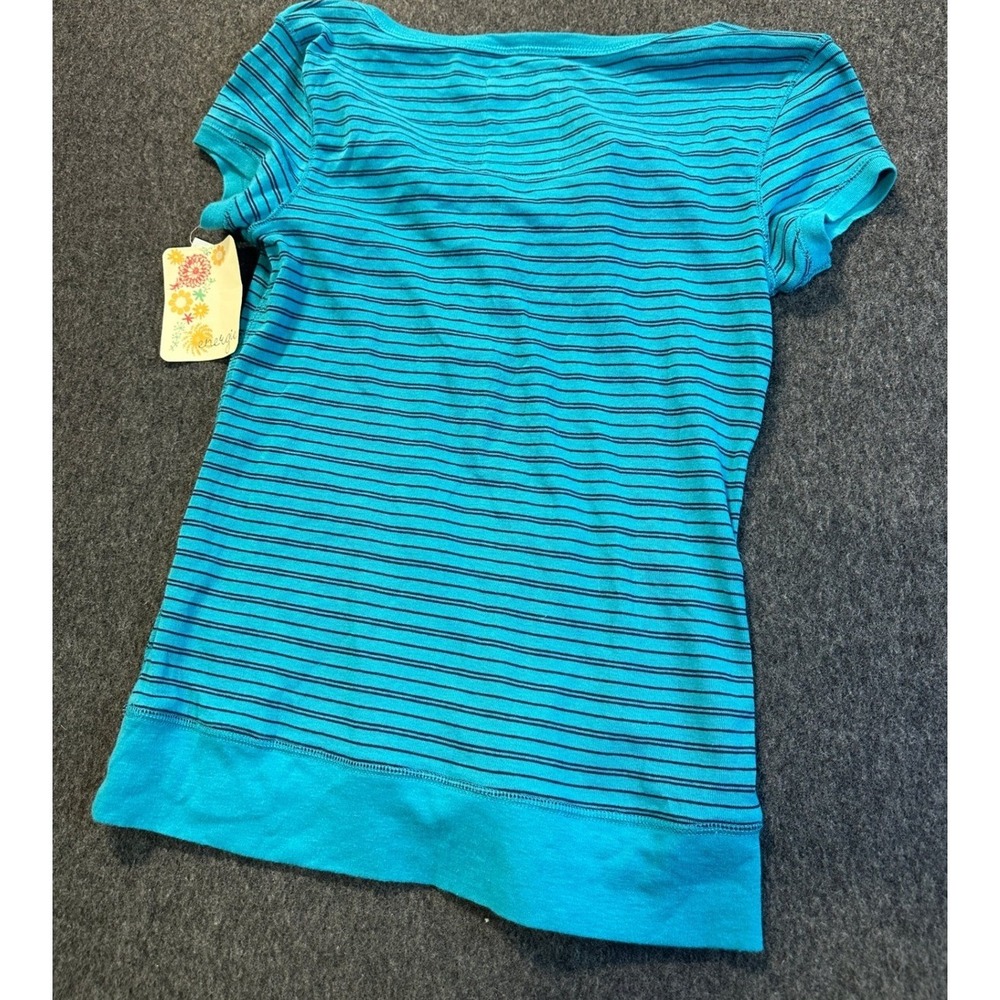 NWT Y2K Energie Striped Henley Top SS Kangaroo Pocket Junior Large Bella Swan - Picture 7 of 16